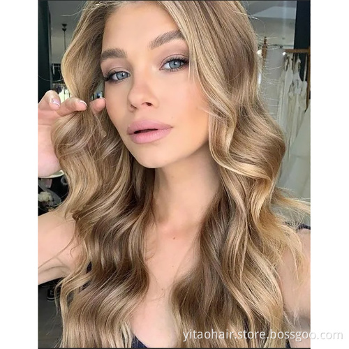 Long Wavy Hair Extensions 2P Thick Hair Extensions Invisible Head Synthetic Hairpiece for Women Silver Gray and  Medium Blonde